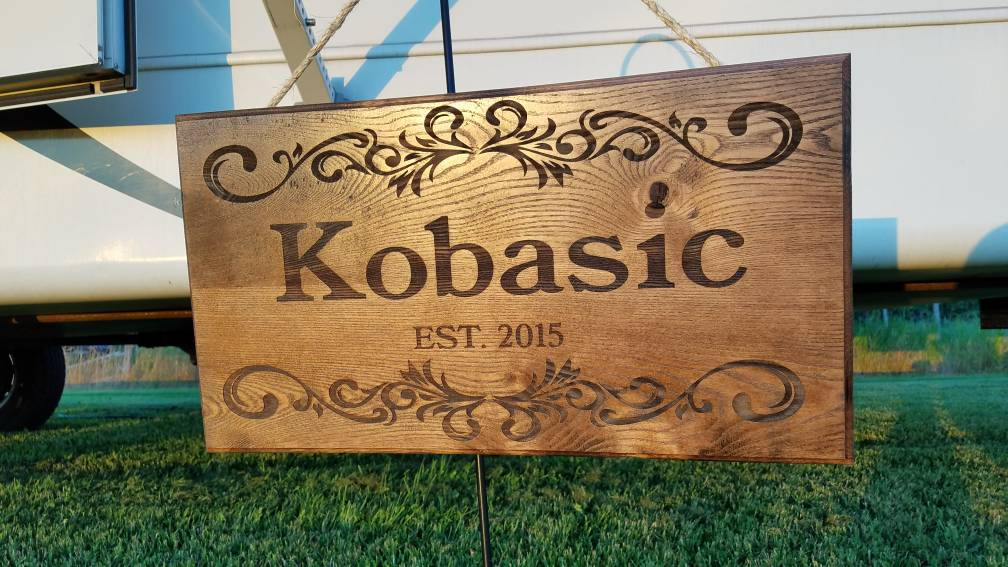 ENGRAVED Wood Sign with Last Name, HardWood, High Quality, Custom Name Sign, Personalized Rustic, Family, Outdoor Sign, House Camp Sign Gift
