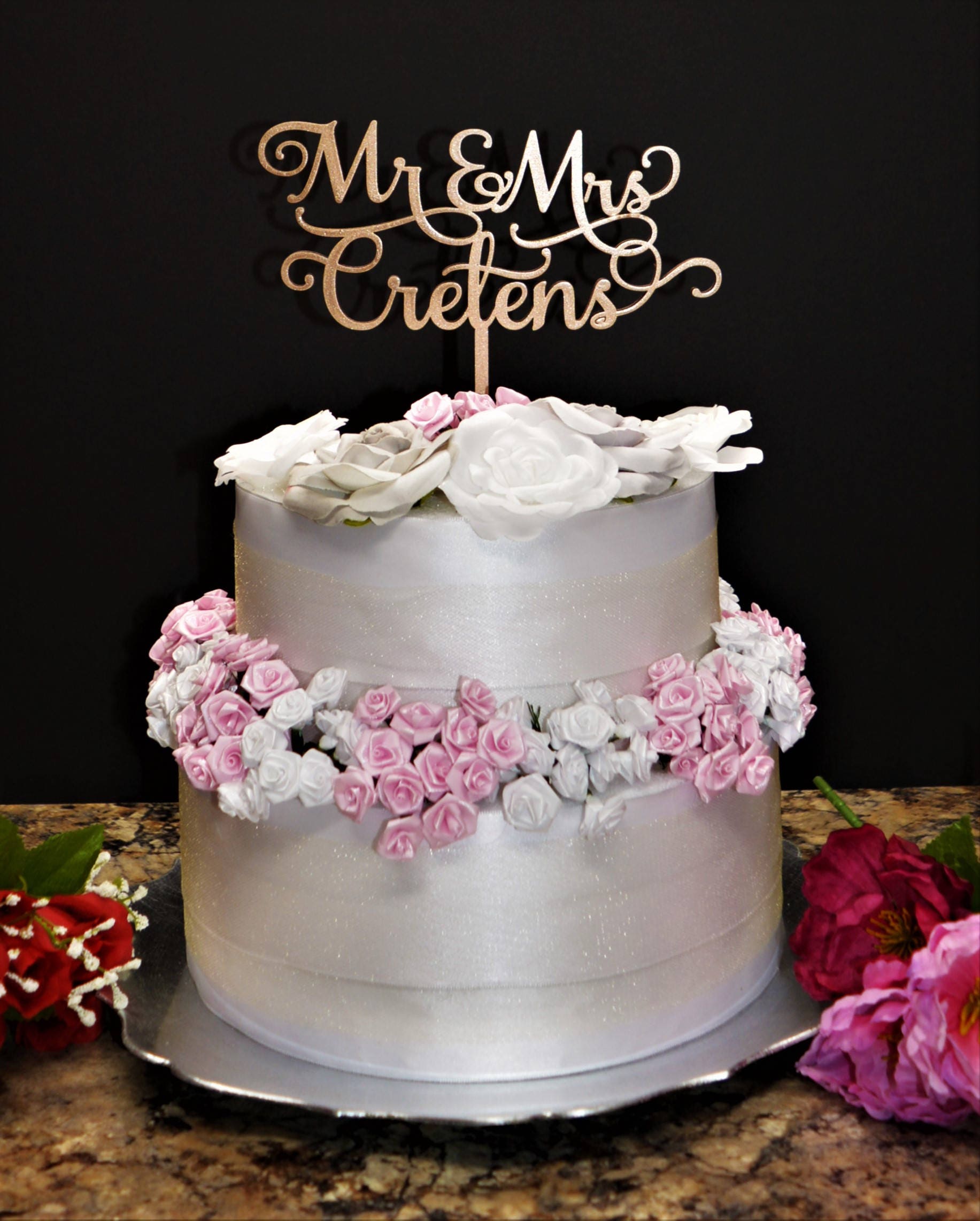 Amazon.com: Custom Cake Topper, Gold Glitter, Personalized Cake Topper,  Custom Text Cake Topper, Birthday, Bride, Marry, Wedding, Graduate,  Retirement : Handmade Products