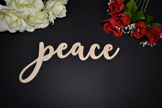 PEACE wood sign. Calligraphy PEACE Wall Sign. Laser cut PEACE wood cut out. Rustic Wood Peace. Wood Peace Word Sign. Wood Peace Sign. Decor