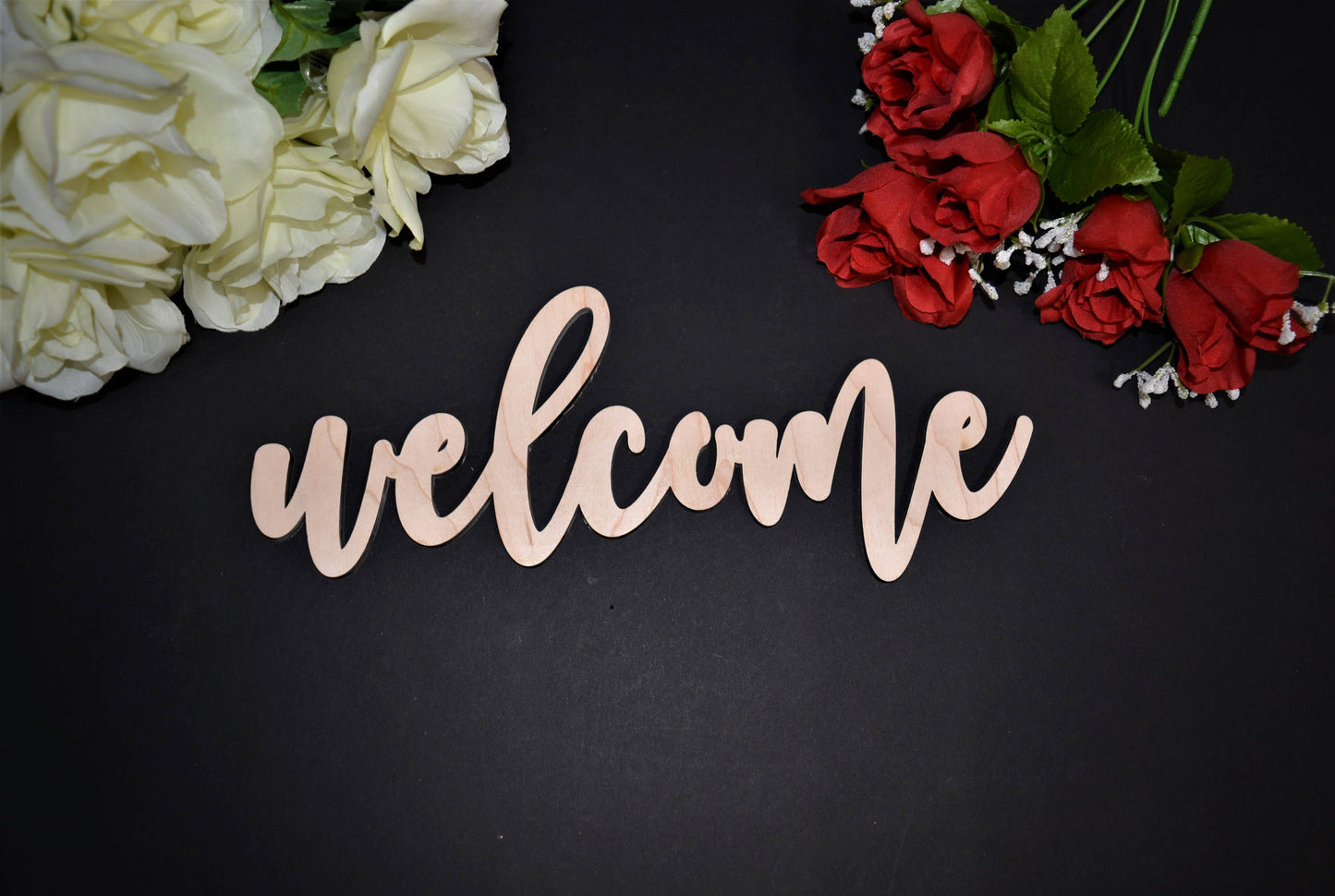 WELCOME wood sign Laser cut. Calligraphy WELCOME Wall Sign. WELCOME wood cut out. Rustic Wood Sign. Wood Welcome Word Sign. Wood Letter Sign