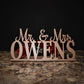 Wedding Name Sign - Mr and Mrs Sign - Custom Name sign - Mr & Mrs Wood Name - Personalized Last Name Sign - Cake Table Sign Centerpiece Name