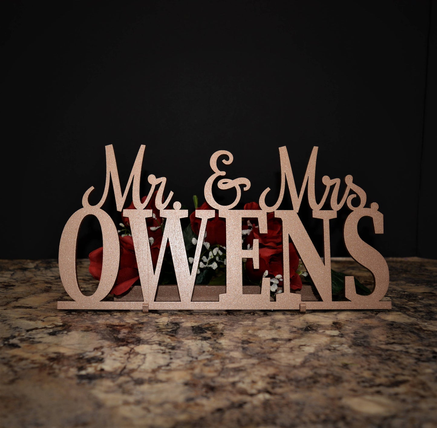 Wedding Name Sign - Mr and Mrs Sign - Custom Name sign - Mr & Mrs Wood Name - Personalized Last Name Sign - Cake Table Sign Centerpiece Name
