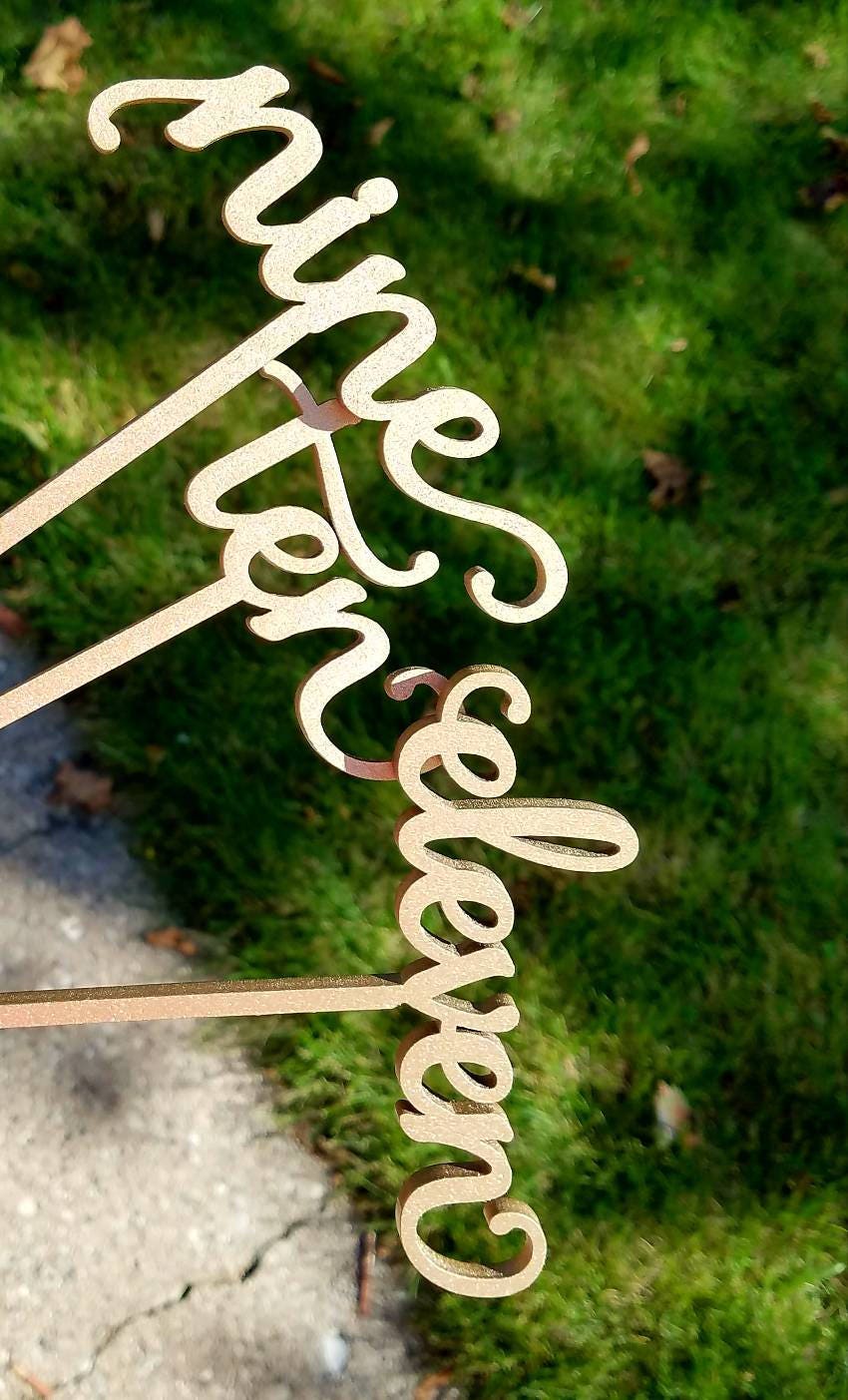Wedding Table Numbers with Attached Stakes. Wood Wedding Table Numbers. Rustic Table Numbers. Script Table Number Wood Wedding Table Numbers