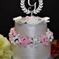 Personalized Wedding Cake topper. Custom Monogram Cake Topper. Wood Initial Cake topper. Custom Wedding Cake Topper. Vine Wreath & Initial