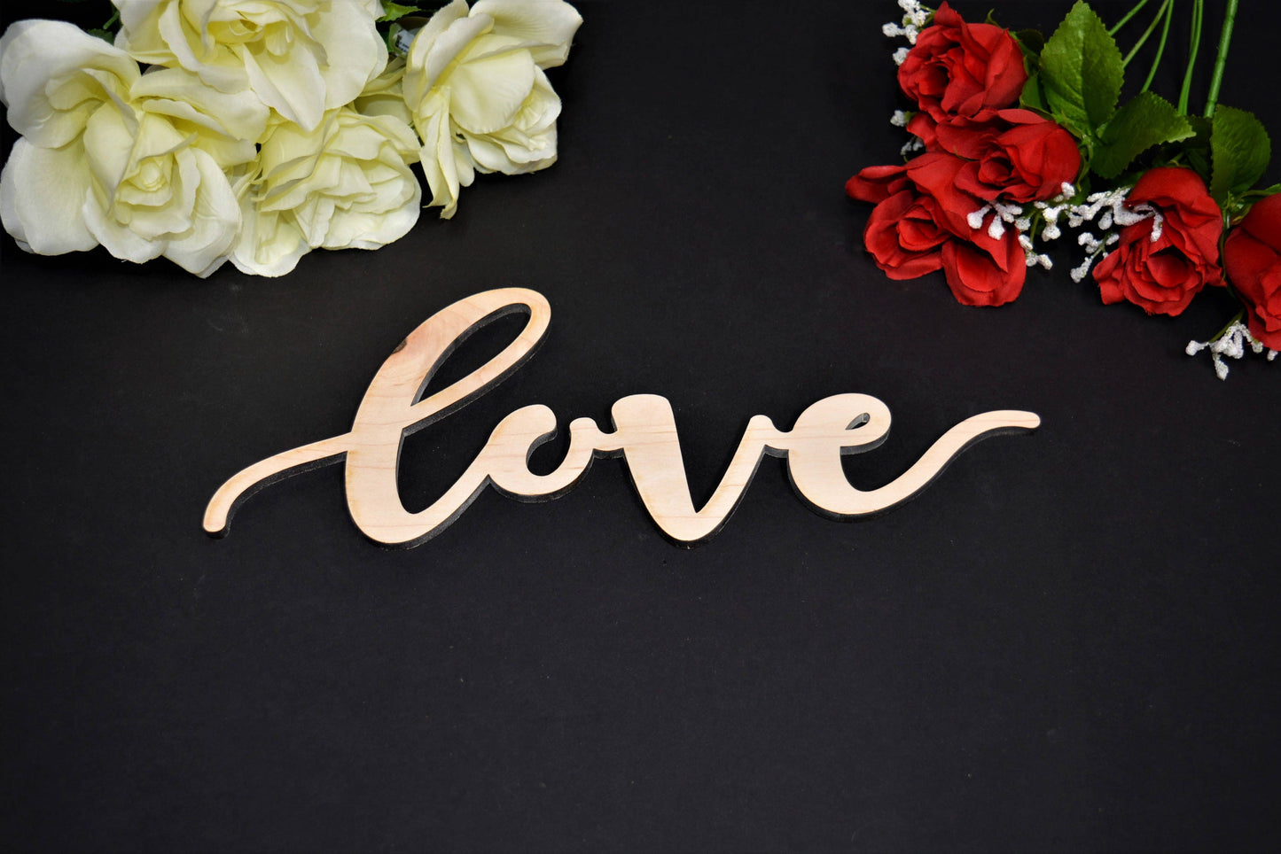 LOVE wood sign / Wooden Love sign Laser cut / Calligraphy LOVE Wall Sign / LOVE wood cut out / Rustic Wood Love / Wood Love Word Sign Decor