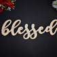 BLESSED wood sign Laser cut. Calligraphy BLESSED Wall Sign. BLESSED wood cut out. Rustic Wood Sign. Wood Blessed Word Sign. Wood Letter Sign