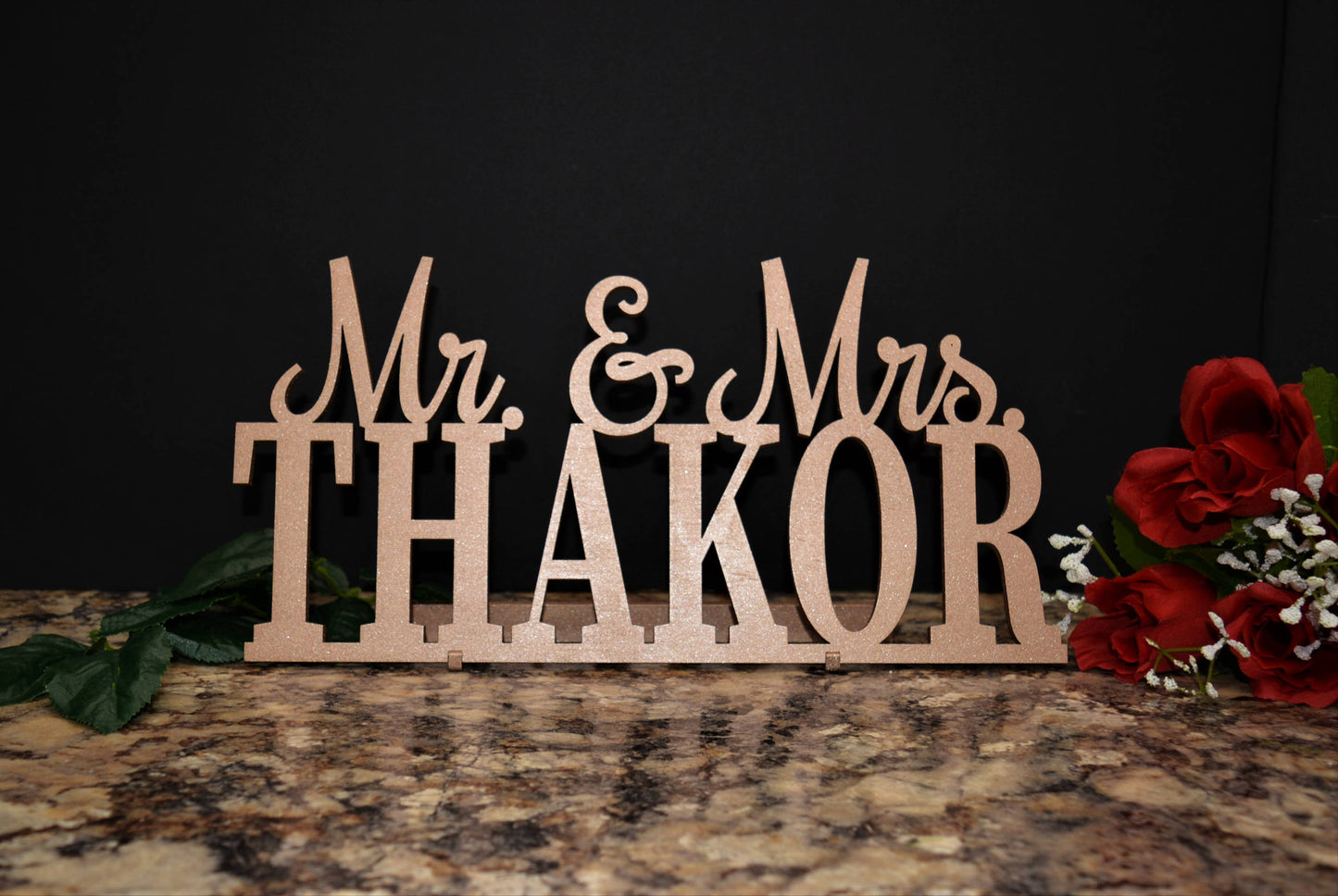 Wedding Name Sign - Mr and Mrs Sign - Custom Name sign - Mr & Mrs Wood Name - Personalized Last Name Sign - Cake Table Sign Centerpiece Name