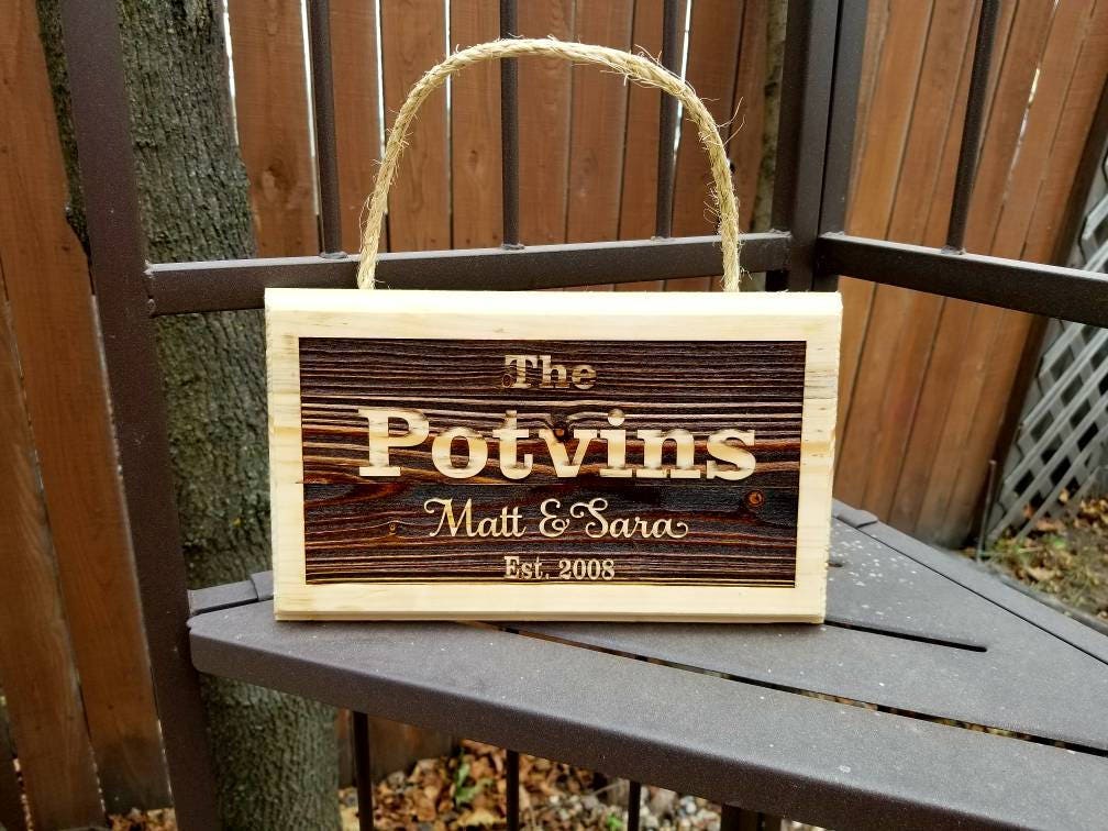 Custom Engraved Wood Sign / Personalized Name Sign / House or Camp Sign / Last Name / Rustic / Outdoor Sign /  Family Name & Est Sign / Gift