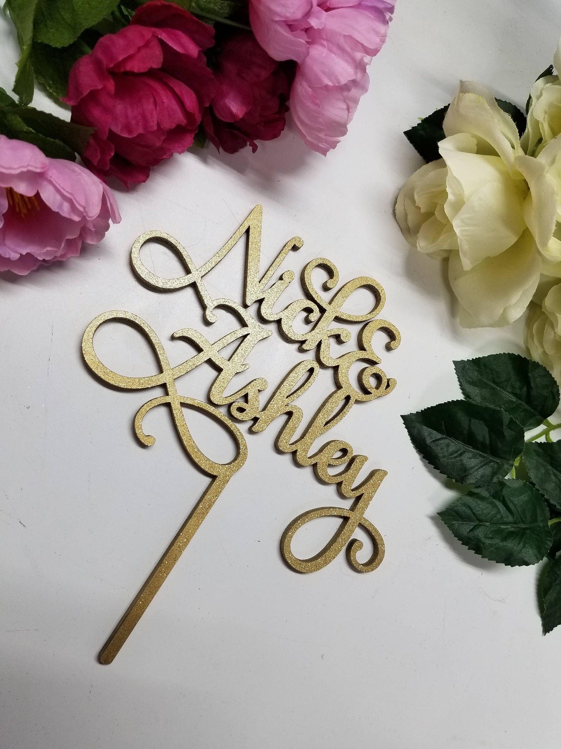 Wedding Table Numbers & Cake Topper. Matching Script Wedding Cake Topper and Table Numbers. Wood Wedding Table Numbers.d Custom Cake topper