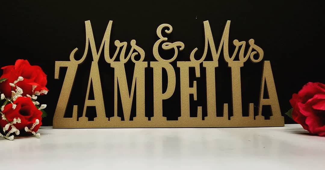 Wedding Name Sign - Mr and Mrs Sign - Custom Name sign - Mr & Mrs Wood Name - Personalized Last Name Sign - Cake Table Sign Centerpiece Name