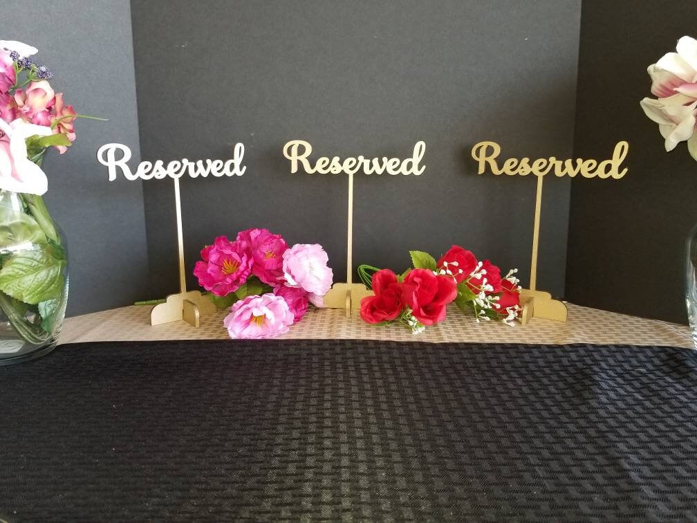 Reserved Sign. Reserved Wedding Sign. Freestanding Reserved Table Sign. Wood Reserved Table Sign. Wedding decor. Wedding table 6.25 or 12"