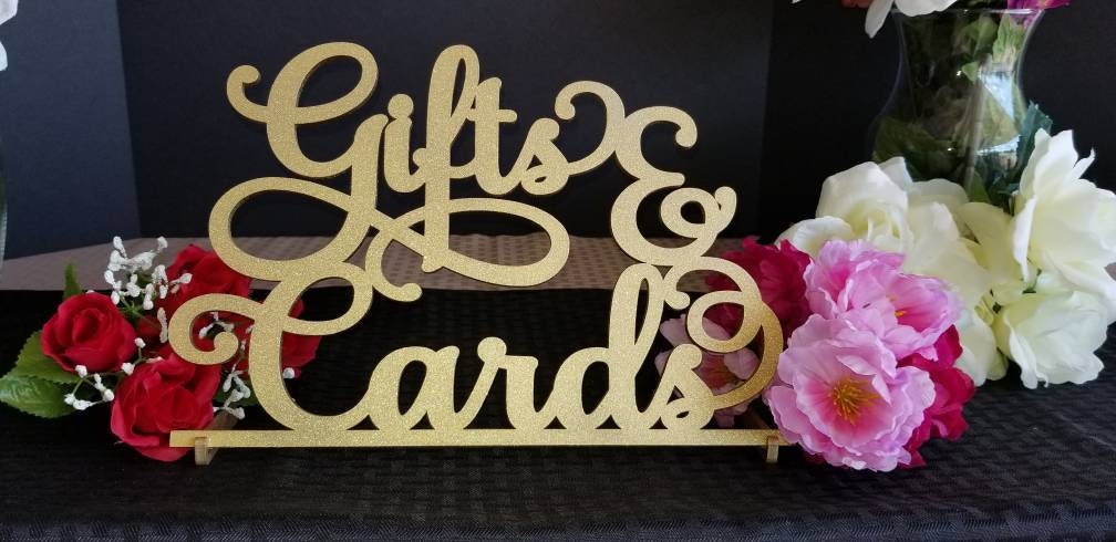 Gifts & cards sign. Script Gifts and cards sign. Gift Sign. Card Sign. Gift table sign. Wedding signs. Wood Gift and card sign, Grad Sign