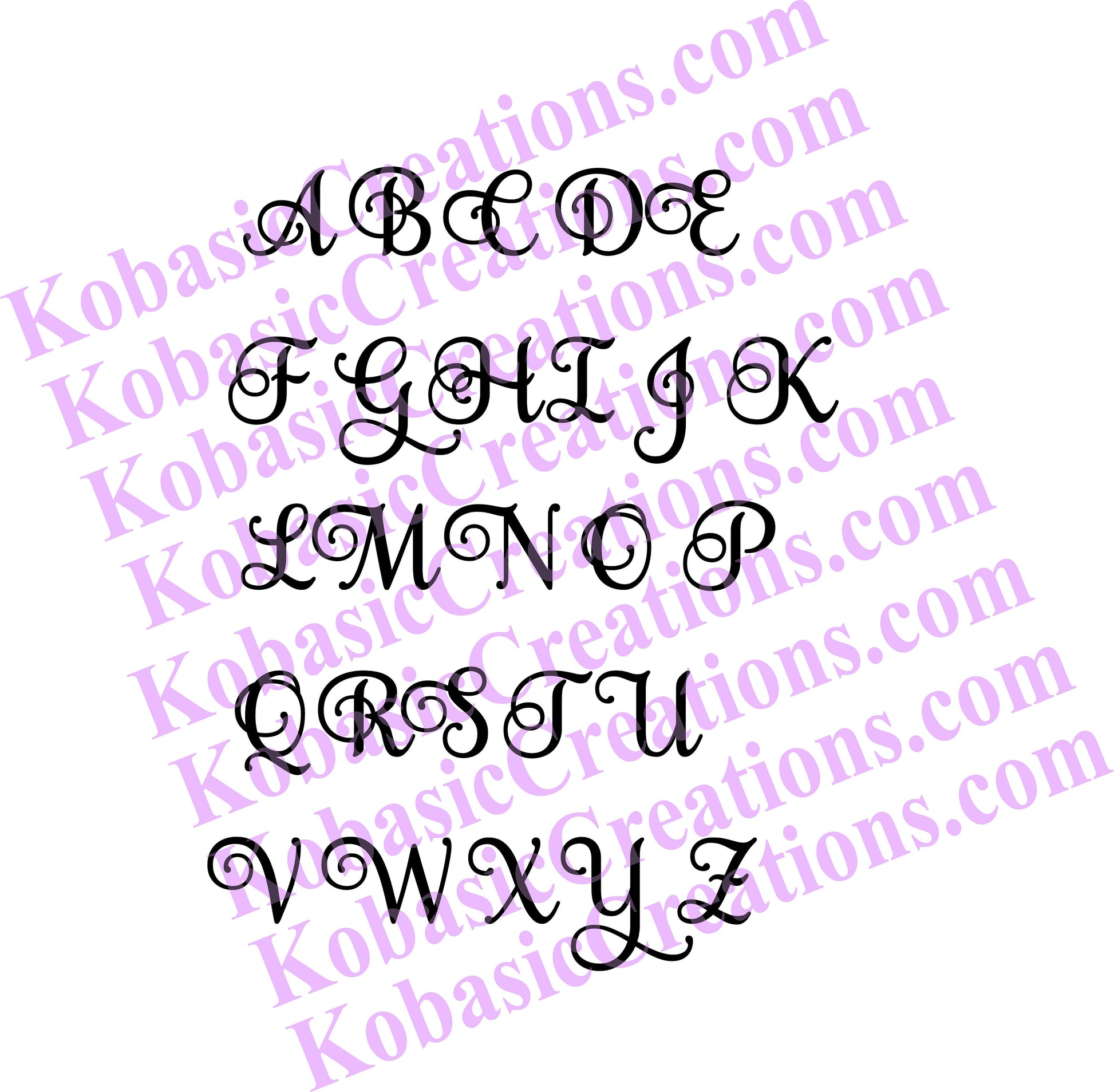 Custom Wood Letters - Cursive, script font – Kobasic Creations