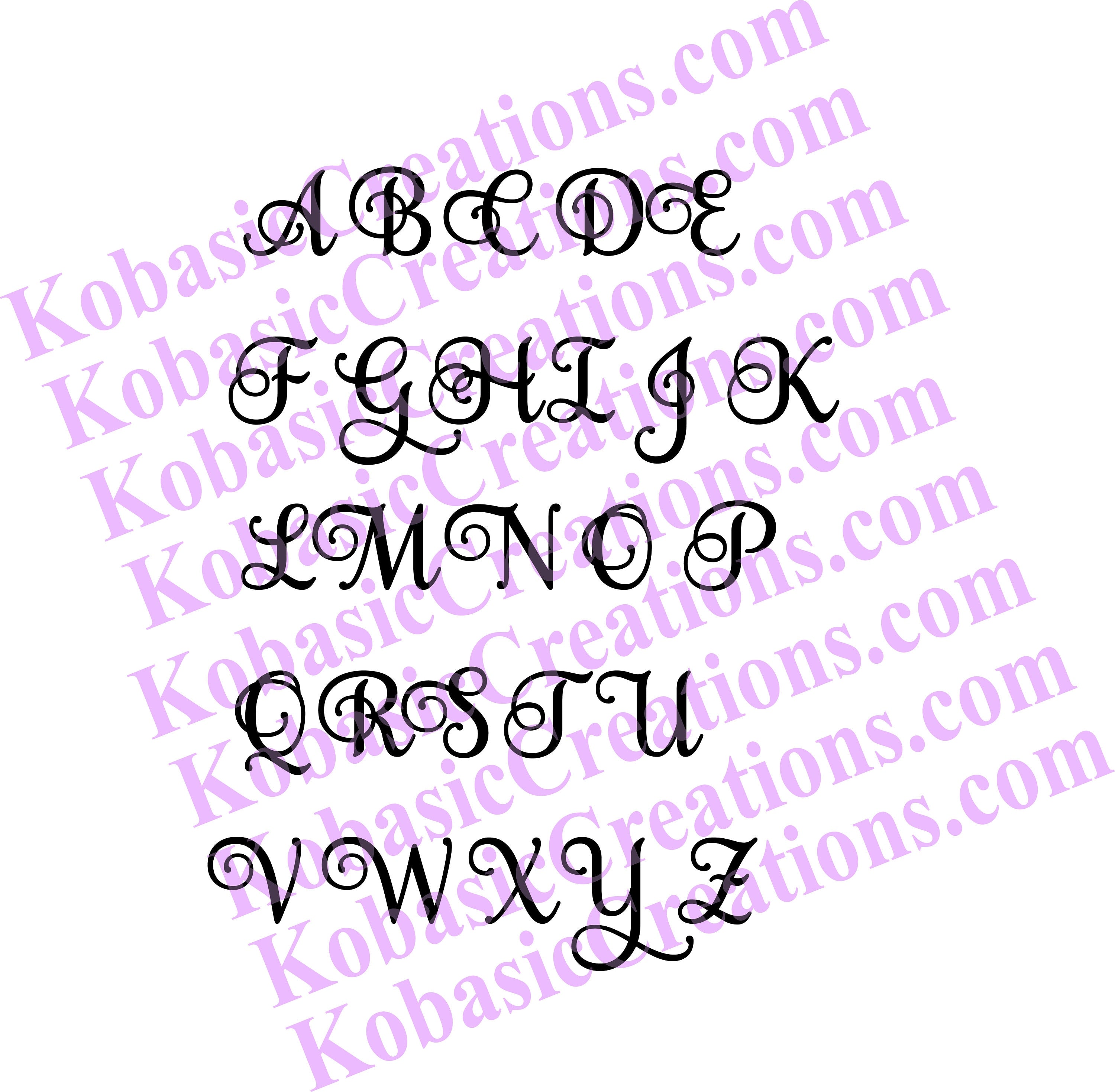Custom Wood Letters - Cursive, script font – Kobasic Creations