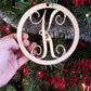 Custom Christmas Ornament, Personalized Christmas Ornaments, Wooden Monogram Ornament, Wood Initial Ornament, Custom Wood Christmas Ornament