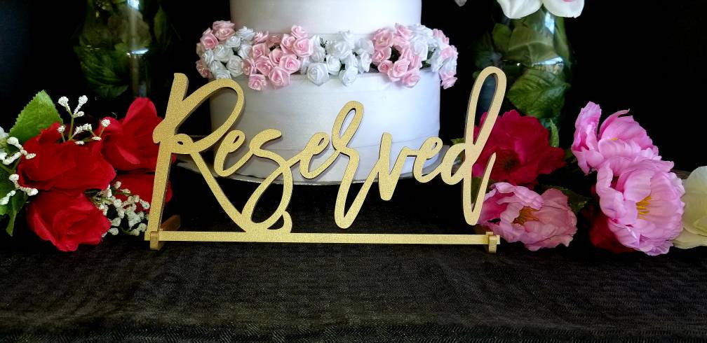 Reserved Sign. Reserved Wedding Sign. Freestanding Reserved Table Sign. Wood Standing Reserved Table Sign Wedding decor Wedding table sign