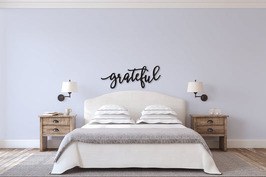 Grateful sign, Grateful Wood Sign, Grateful Wall Decor, Thanksgiving Decor, Grateful Word Sign, Wood Grateful Sign, Living room decor