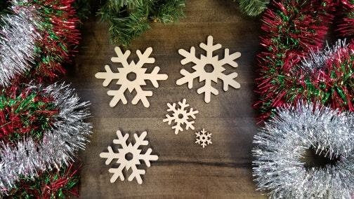 Snowflake Wood Cut out Shape, Wooden Snowflake Blank, DIY