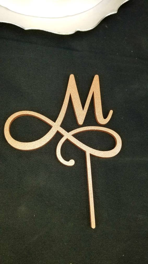 Custom Wedding Cake Topper with Letter initial. Initial Wedding Cake Topper. WOOD Monogram cake topper Engagement cake topper, Bridal Shower