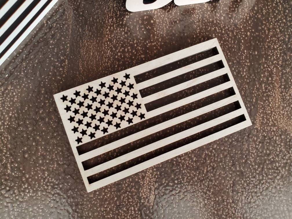 Wood Flag for Crafts, Small USA Wooden Flag, American Flag, Wood cutout Flag shape, Wooden American Flag, DIY Wood Flag for crafts, wreaths