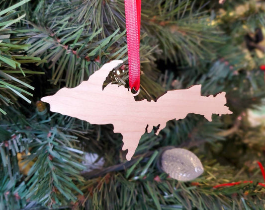 Yooper Christmas Ornament, Yooper Wood Ornament, Upper Peninsula Wood Ornament, Upper Michigan Ornament