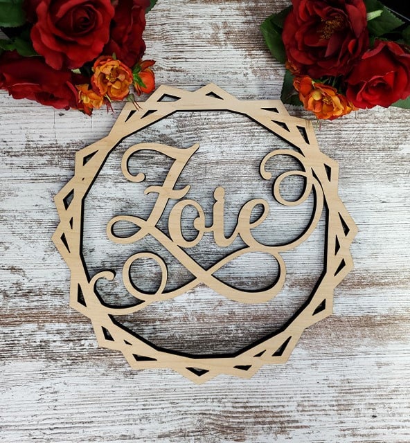 Custom Name Sign, Personalized Hexagon Name Sign. Script Wood Round Name Sign Wooden Name sign nursery decor kids name sign babyshower gift