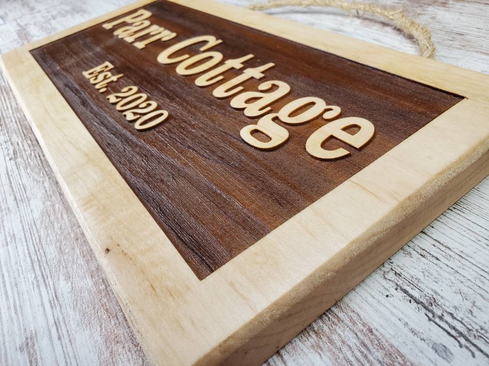 Custom Engraved Wood Sign / Personalized Name Sign / House or Camp Sign / Last Name / Rustic / Outdoor Sign /  Family Name & Est Sign / Gift