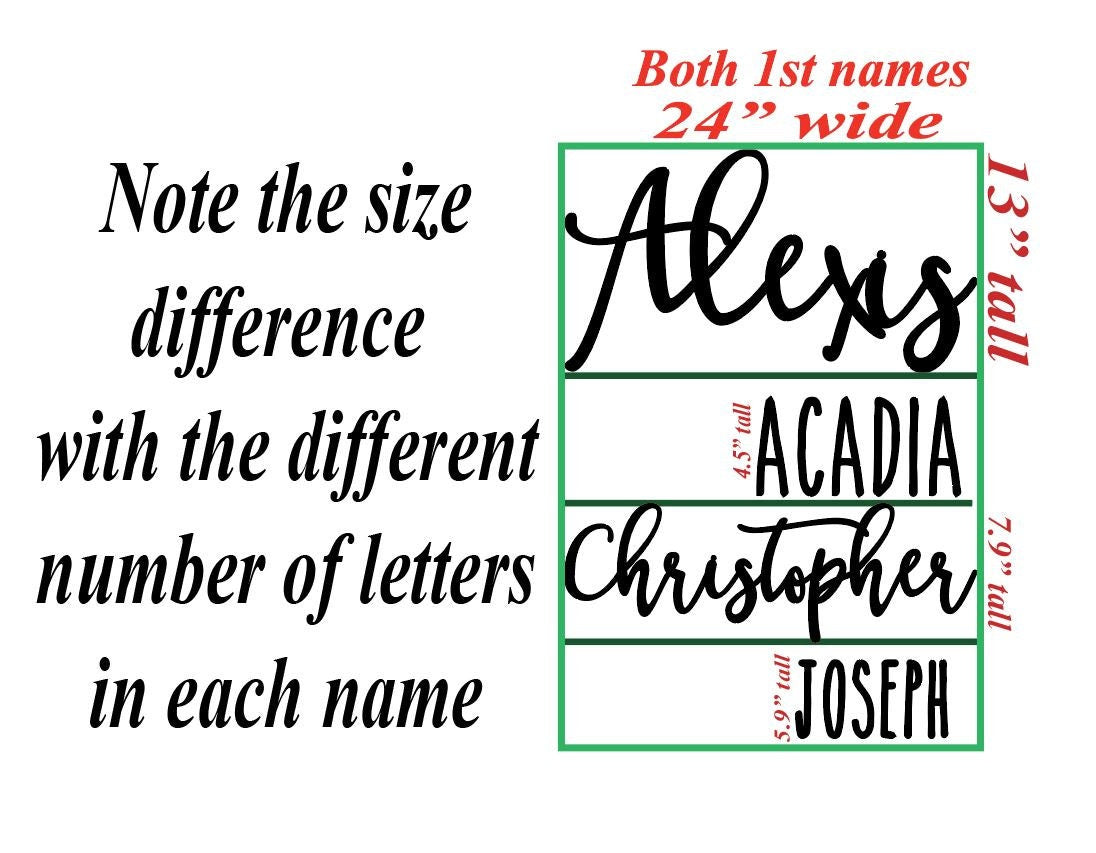 Custom Name Sign, First & Middle Name. Personalized Name Sign, Handwritten Font Personalized Wood Name Sign. Wooden Name Childrens Name sign