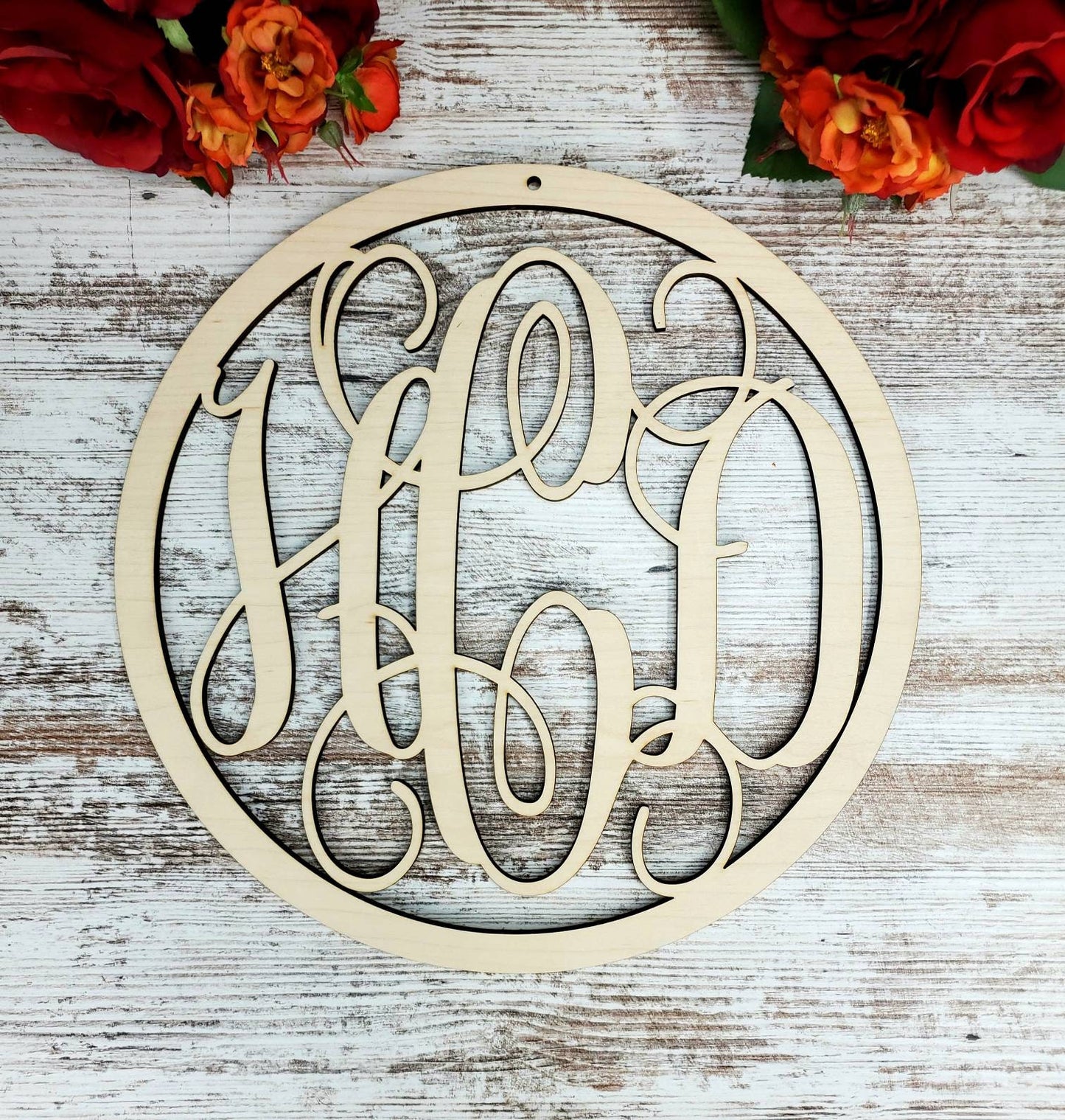 Custom Monogram Sign. Custom Wood Monogram. Circle Monogram Sign. Personalized  Wood Initials. Monogram Wall Decor Sign, Wedding Shower Gift