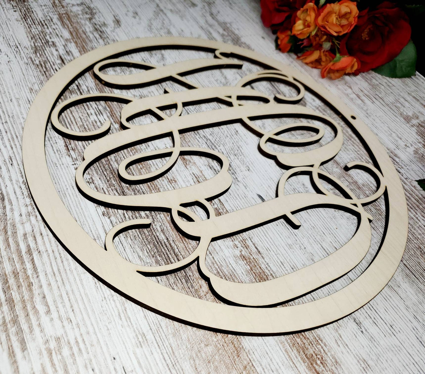 Custom Monogram Sign. Custom Wood Monogram. Circle Monogram Sign. Personalized  Wood Initials. Monogram Wall Decor Sign, Wedding Shower Gift