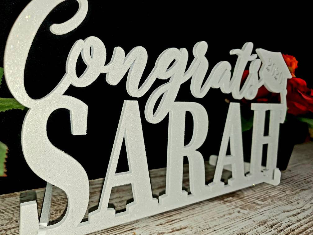 Custom Graduation Name Sign, 2023 Custom Congrats Grad Sign, Class of 2023, Graduation Party Table Decor Centerpiece, Senior Year Photo Prop