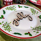 Jolly Place Cards, Christmas Plate setting cards, Christmas Wooden Word, Holiday Decor, Christmas Place settings, Small Wood Jolly Sign