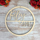 Custom Name Sign, First & Middle Name. Personalized Circle Name Sign, Handwritten Font Personalized Name Sign. Kids Round Name sign, Gift