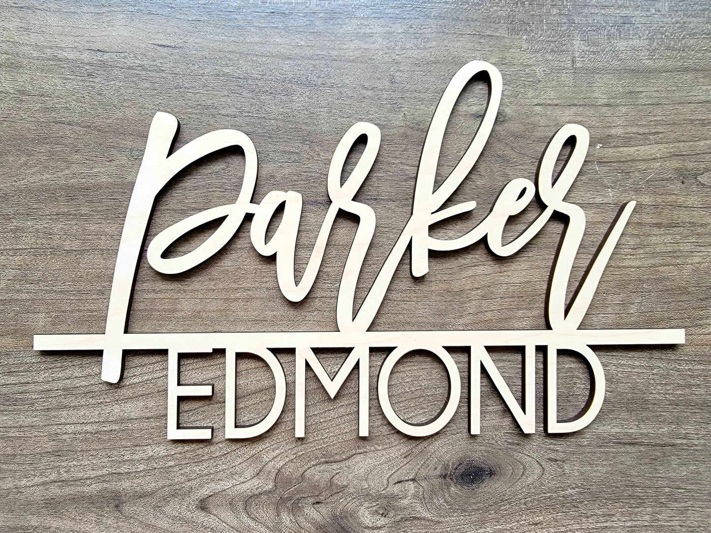 Custom Name Sign, First & Middle Name. Personalized Name Sign, Handwritten Font Personalized Wood Name Sign. Wooden Name Childrens Name sign