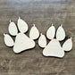 Paw Prints Wood Shape, Set of 2 Paw print Shape, Wood Dog Paw Blank, DIY Wood Blanks, Shapes for Crafts, Signs, Cat paw print, raw wood
