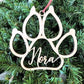 Personalized Pet Christmas Ornament, Custom Paw Print, Dog Print Ornaments, Wooden PawPrint Ornament, Personalizable pet christmas ornaments