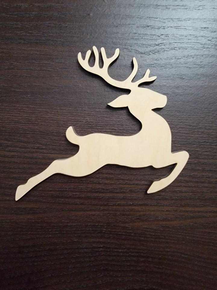Reindeer Wood Shape, Wood Reindeer Shape, Unfinished, DIY Wood Blank, Christmas wood blank, Santa's Reindeer, Wood Crafts, Holiday Ornaments