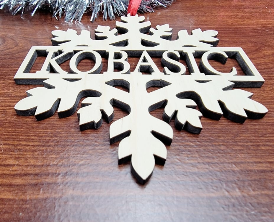 Personalized Snowflake Christmas Ornament, Custom Name Snowflake Ornaments, Wooden Christmas Ornament, Personalizable Name Ornaments, gifts