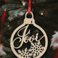 Personalized Christmas Ornament, Custom Xmas Bulb with Name & Snowflakes, Custom Children's Name Ornament, Wooden Christmas Ornament decor