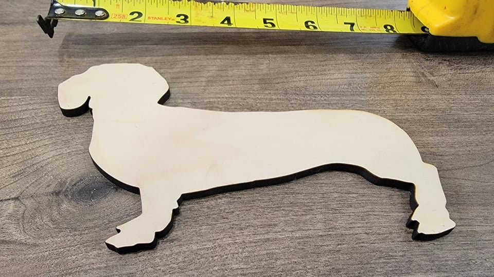 Dachshund Wood Shape, Wooden Dachshund Blank, Unfinished Dachshund wood blank, Dog, Pet, Arts Crafts DIY Projects, 1/4 inch thick Weiner dog