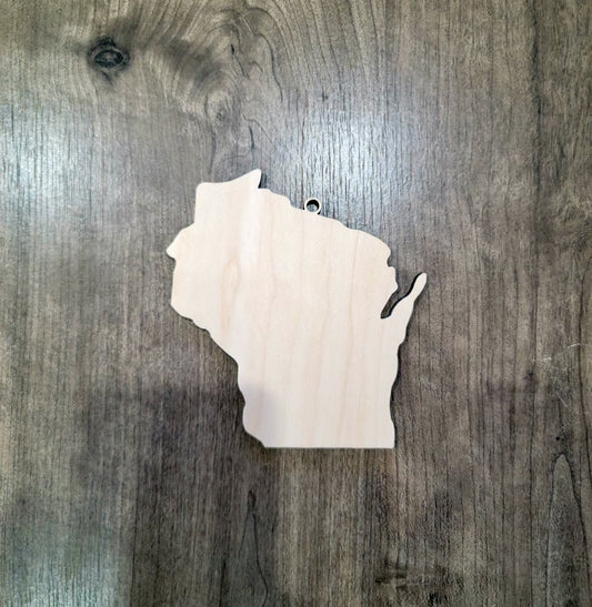 Wisconsin Ornaments, Bulk wood Blanks, Unfinished, tate Shaped Wood Ornament, DIY, Christmas ornaments, Blanks for Crafts, sign making