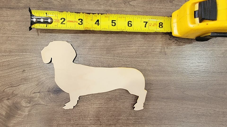 Dachshund Wood Shape, Wooden Dachshund Blank, Unfinished Dachshund wood blank, Dog, Pet, Arts Crafts DIY Projects, 1/4 inch thick Weiner dog