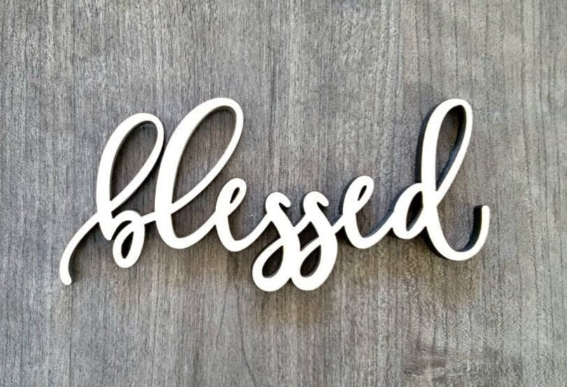 Blessed Wooden Word, Small Wood Blessed Sign, Blessed Place Cards, Bulk / Whole Options available - Favors, thank yous, affirmation word