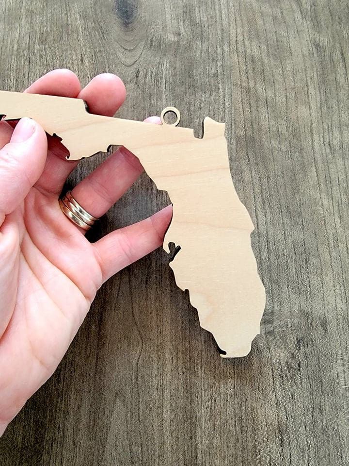 Florida Ornaments, Bulk wood Blanks, Unfinished, state Shaped Wood Ornament, DIY, Christmas ornaments, Blanks for Crafts, sign making