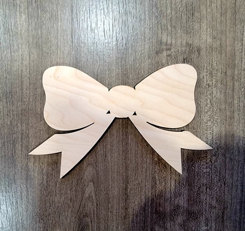 Bow Wood Shape, Wooden Bow Shape Blank, Unfinished Bow, Shapes for Crafts DIY Wood Blank, Sign Making, Childrens Signs, Custom, Personalized
