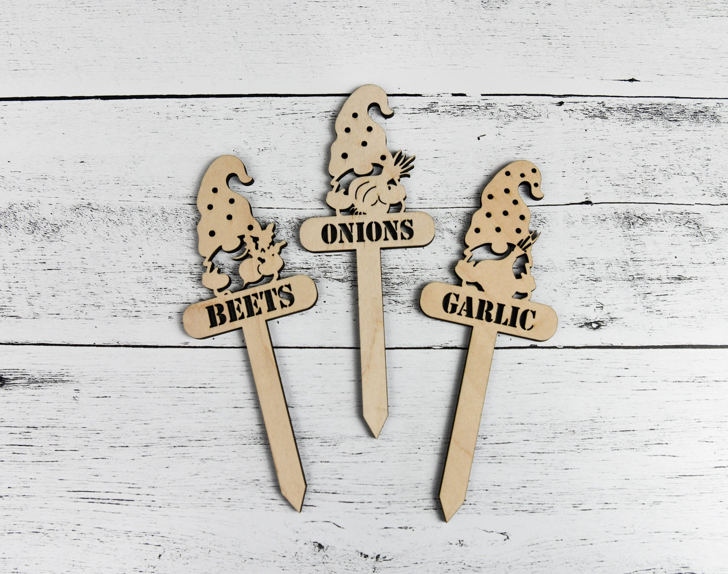 Garden Markers, Gnome decor, Gardening Stakes, Herbs & Veggies Seed Name Sticks with gnomes, Plant tag, Plant Signs, Label, Custom Gift
