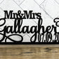 Mr and Mrs Sign with Date, Script Wedding Custom Name Sign, Script Mr & Mrs Wood Name, Personalized Name Sign, Mr Mrs Sweetheart Table Sign