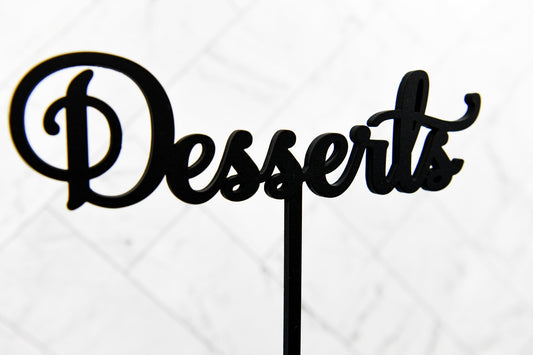 Desserts Sign. Wedding Desserts Table Sign. Freestanding Desserts Sign. Wood Wedding decor. Desserts sign 12" tall x 7" wide