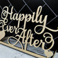 Happily Ever After Wood Sign, Script Wedding Table sign,  Custom Wedding table sign, Personalized Head Table sign Wood, Wedding Party Decor