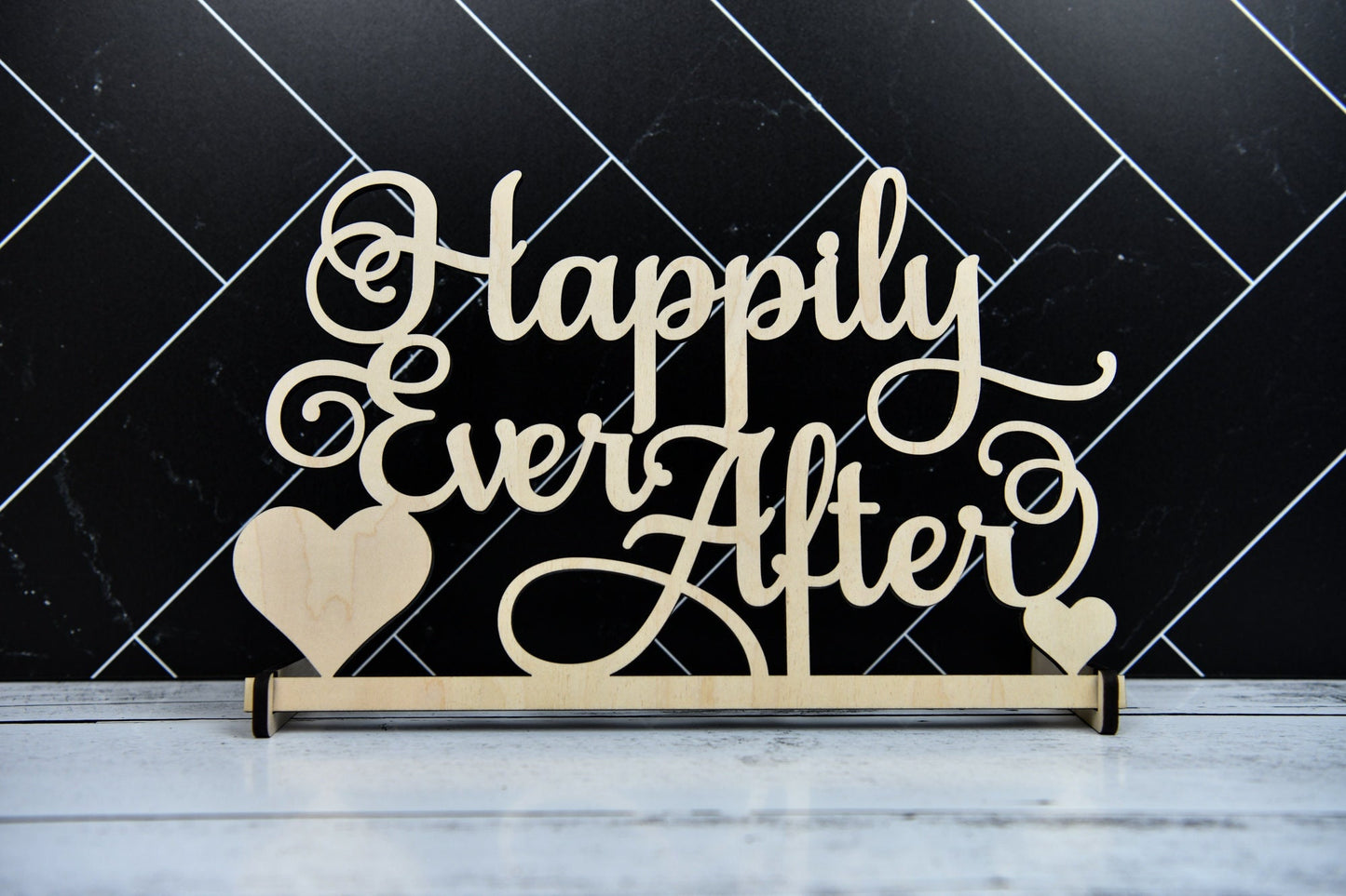 Happily Ever After Wood Sign, Script Wedding Table sign,  Custom Wedding table sign, Personalized Head Table sign Wood, Wedding Party Decor